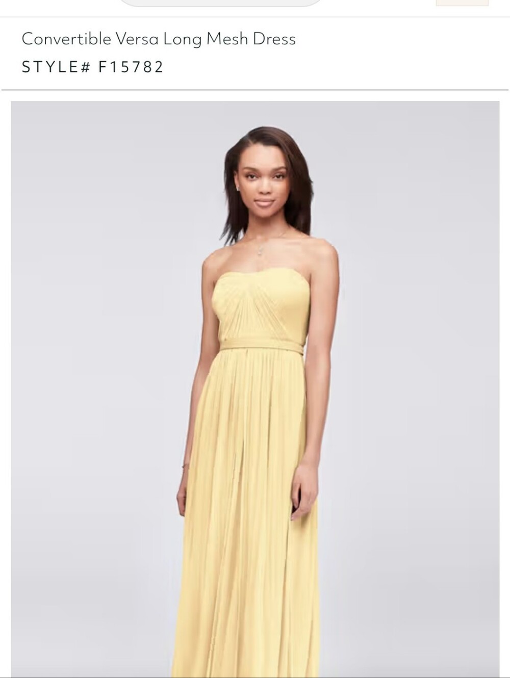 Black David's Bridal Convertable Long Mesh Dress